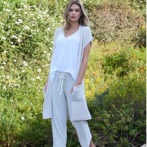 Barefoot Dreams Cozychic Ultra Light Sleevless Long Cardigan S - Picture 1 of 7
